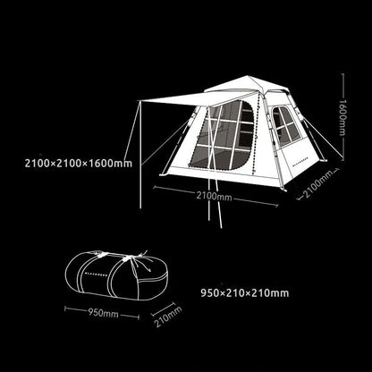 Equipaje Montaña - Tienda de campaña automática para 3-4 personas con techo panorámico