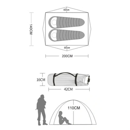 Equipaje Montaña - Tienda de campaña para excursiones de invierno para 2 personas