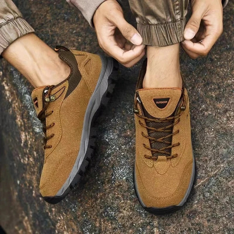 Equipaje Montaña - Zapatillas de senderismo de cuero gamuzado para hombre